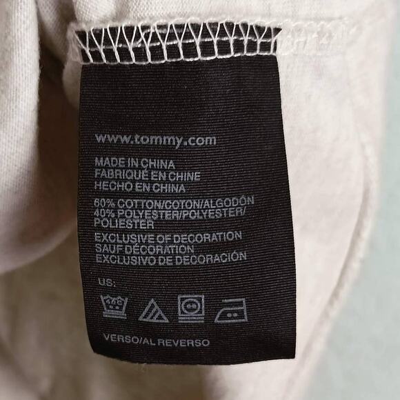 TOMMY HILFIGER Boys Gray M (12-14) Pullover Sweater 1/4 Zip Mock Collar USA Flag - Picture 9 of 10